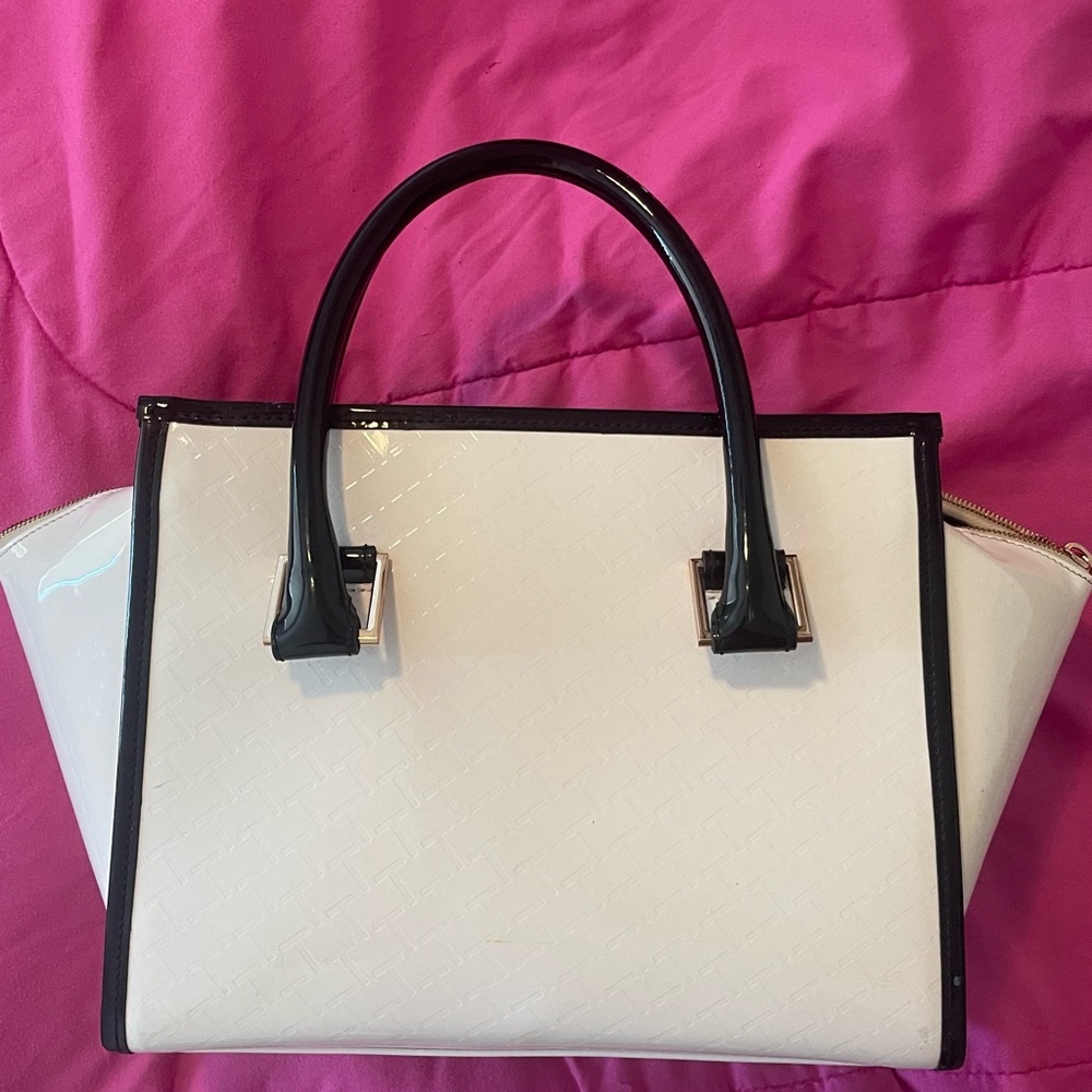 Ted Baker London White and Black Satchel